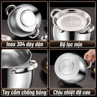 ÂU ĐỰNG MỠ INOX KÈM VỈ LƯỚI LỌC