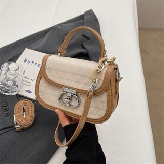 Túi xách nữ, túi đeo chéo in trám 3 ngăn lót nhung 2 dây đeo cao cấp M494