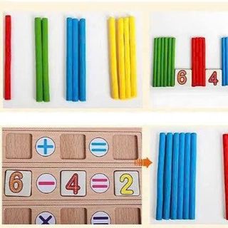 DỤNG CỤ HỌC TOÁN HỘP THẺ GHÉP SỐ VÀ QUE TÍNH GIÚP BÉ HỌC TOÁN