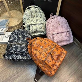 Balo đi học, balo đi chơi in hoạ tiết gấu size 40 da cao cấp nhiều ngăn đi du lịch cực đẹp M394