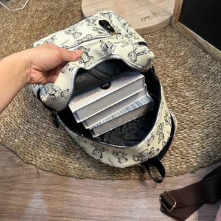 Balo đi học, balo đi chơi in hoạ tiết gấu size 40 da cao cấp nhiều ngăn đi du lịch cực đẹp M394