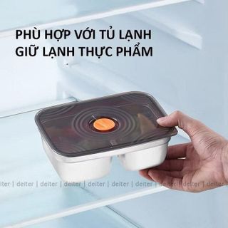 HỘP ĐỰNG THỰC PHẨM BẰNG INOX, KHAY ĐỰNG ĐỒ ĐỂ TỦ LẠNH NGĂN MÙI CÓ NẮP ĐẬY