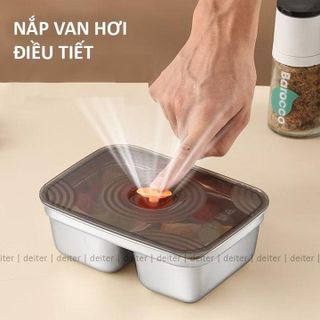HỘP ĐỰNG THỰC PHẨM BẰNG INOX, KHAY ĐỰNG ĐỒ ĐỂ TỦ LẠNH NGĂN MÙI CÓ NẮP ĐẬY
