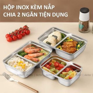 HỘP ĐỰNG THỰC PHẨM BẰNG INOX, KHAY ĐỰNG ĐỒ ĐỂ TỦ LẠNH NGĂN MÙI CÓ NẮP ĐẬY