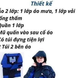 ÁO MƯA BỘ CAO CẤP THÀNH LONG 2 LỚP VẢI DÙ CHE KHI MƯA, GIỮ ẤM KHI LẠNH
