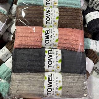 Khăn Tắm, Khăn Lau Đầu Lông Cừu Họa Tiết Chân Chấm KT 50*100cm