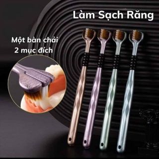 BÀN CHẢI ĐÁNH RĂNG ĐA CHIỀU CHẢI 3 MẶT, BỘ 4 CHIẾC LÔNG MỀM