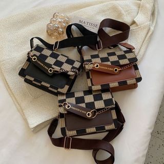 Túi xách kẻ caro dây bản to M29