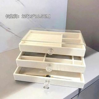 HỘP ĐỰNG TRANG SỨC NHUNG 3 TẦNG SIÊU XINH