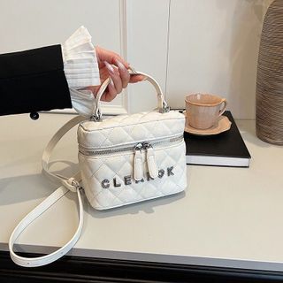 Túi xách nữ, túi đeo chéo cốp điện thoại chần chỉ gắn chữ đá M475