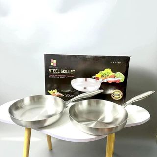 CHẢO INOX NGUYÊN KHỐI CHỐNG DÍNH TỰ THÂN SIZE 26