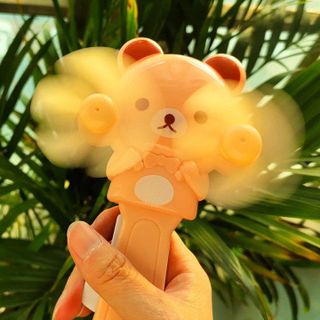 QUẠT MINI CẦM TAY, QUẠT BÓP TAY 2 CÁNH QUẠT HÌNH THÚ KUTE