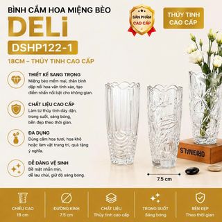BÌNH CẮM HOA MIỆNG BÈO 18cm DELI DSHP122-1 (T24)