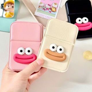 GƯƠNG XẾP CẦM TAY MÔI TO DA PU (7x10.5)cm