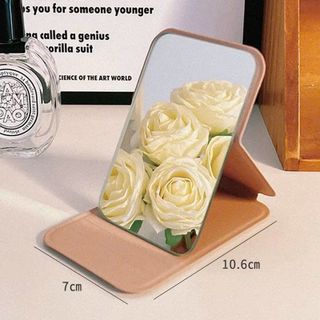 GƯƠNG XẾP CẦM TAY MÔI TO DA PU (7x10.5)cm