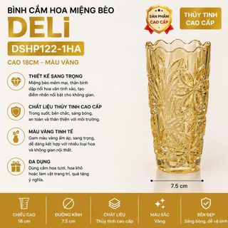 BÌNH CẮM HOA MIỆNG BÈO 18CM DELI VÀNG DSHP122-1HA (T24)