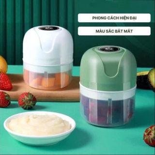 MÁY XAY MINI GIA VỊ TỎI ỚT, ĐỒ ĂN, CÓ SẠC TÍCH ĐIỆN