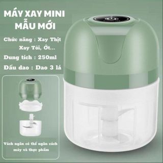 MÁY XAY MINI GIA VỊ TỎI ỚT, ĐỒ ĂN, CÓ SẠC TÍCH ĐIỆN