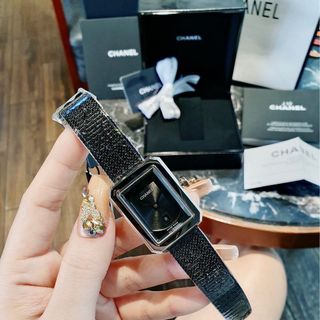 SALE ĐỒNG HỒ NỮ SIÊU CẤP CHANEU DÂY LƯỚI FULL ĐEN