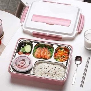 HỘP CƠM INOX 5 NGĂN CÓ NẮP ĐẬY SIÊU ĐẸP TIỆN LỢI