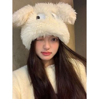 MŨ LÔNG HÌNH CHÓ MẮT TO KUTE