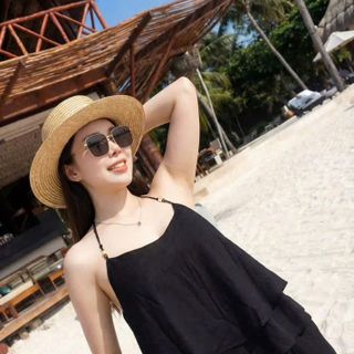 Bộ Nữ Chất Đũi Hàn Áo 2 Dây & Quần Dài Thời Trang Dạo Phố & Biển