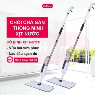 CHỔI LAU NHÀ PHUN SƯƠNG THÔNG MINH XOAY 360 ĐỘ