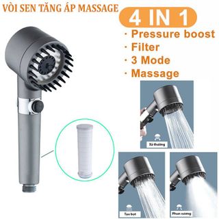 VÒI SEN TĂNG ÁP 4 CHẾ ĐỘ KÈM DÂY 1.16M (T50)