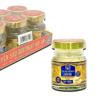 YẾN SÀO BESTNEST HỘI AN - TỔ YẾN CHƯNG SẴN NHÂN SÂM 18% - HỘP QUAI XÁCH 6 HŨ X 70ML