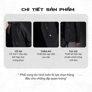 ÁO VEST NAM 6 CÚC CÔNG SỞ TUTO5 MENSWEAR FORM DÁNG REGULAR FIT 3 LỚP DÀY DẶN THANH LỊCH, TRẺ TRUNG