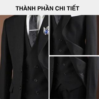 ÁO VEST NAM 2 CÚC CÔNG SỞ FORM DÁNG REGULAR FIT 3 LỚP DÀY DẶN
