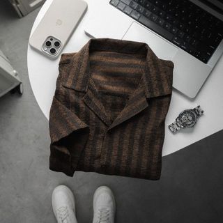 ÁO SƠ MI NAM HỌA TIẾT KELLY TUTO5 MENSWEAR SMD04 - SƠ MI NGẮN TAY CỔ VEST VẢI ĐŨI THÔ HÀN THOÁNG MÁT, FORM THOẢI MÁI