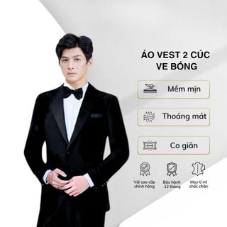 ÁO VEST TUXEDO VE BÓNG 2 CÚC DÀY DẶN LỊCH LÃM , TRẺ TRUNG