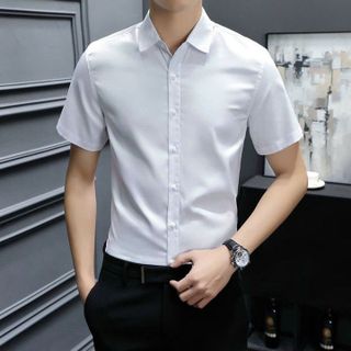 ÁO SƠ MI NAM NGẮN TAY TUTO5 MENSWEAR SMN01 - SƠ MI TRƠN CÔNG SỞ SLIMFIT HÀN QUỐC PHONG CÁCH, TRẺ TRUNG, LỊCH LÃM