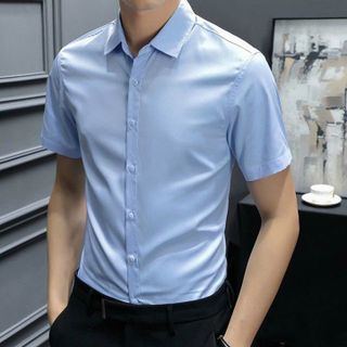 ÁO SƠ MI NAM NGẮN TAY TUTO5 MENSWEAR SMN01 - SƠ MI TRƠN CÔNG SỞ SLIMFIT HÀN QUỐC PHONG CÁCH, TRẺ TRUNG, LỊCH LÃM