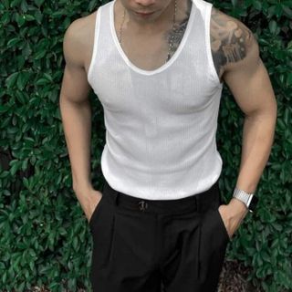 ÁO THUN TANKTOP NAM TUTO5 MENSWEAR AT08 - ÁO PHÔNG BA LỖ CỔ VUÔNG BASIC COTTON GÂN CAO CẤP MÁT MẺ,  TRẺ TRUNG, NAM TÍNH