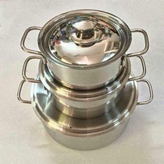 BỘ 3 NỒI INOX SIZE 16CM, 18CM, 24CM