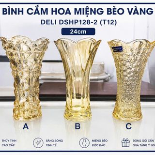 BÌNH CẮM HOA MIỆNG BÈO 24CM DELI VÀNG DSHP128-2 (T12)