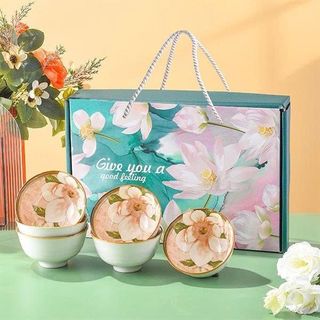 Set 6 Chén Bát Sứ Hoa Trà