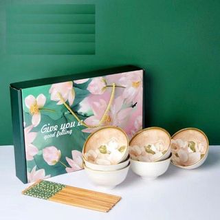Set 6 Chén Bát Sứ Hoa Trà