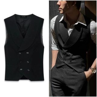 ÁO GILE NAM  AVN03 CỔ VEST CAO CẤP VE RỘNG 2 LỚP ĐAI TÔM SAU LƯNG CÁCH ĐIỆU THIẾT KẾ SANG TRỌNG LỊCH LÃM -TUTO5