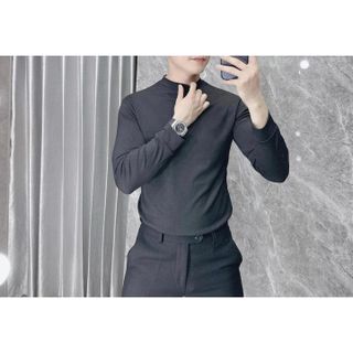 ÁO THUN TĂM DÀI TAY NAM TUTO5 MENSWEAR AT07- ÁO PHÔNG GIỮ NHIỆT NAM CỔ CAO BODY SLIM FIT TÔN DÁNG CAO CẤP-TUTO5