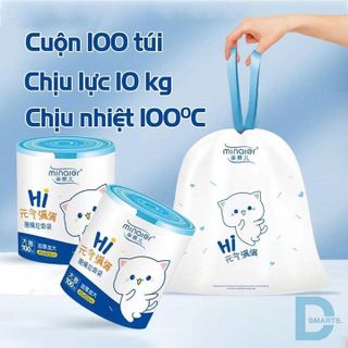CUỘN 100 TÚI ĐỰNG RÁC SIZE 45X50CM