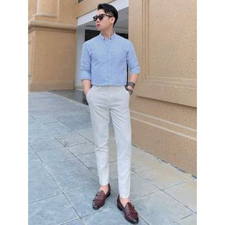 ÁO SƠ MI NAM OXFORD KẺ TUTO5 MENSWEAR SMK02 - SƠ MI DÀI TAY BUTTON DOWN GẤP HỘP CAO CẤP PHONG CÁCH HÀN QUỐC, THANH LỊCH