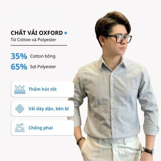 ÁO SƠ MI NAM OXFORD KẺ TUTO5 MENSWEAR SMK02 - SƠ MI DÀI TAY BUTTON DOWN GẤP HỘP CAO CẤP PHONG CÁCH HÀN QUỐC, THANH LỊCH