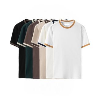 ÁO THUN NAM DELINE CỔ TRÒN VẢI COTTON PIQUE DÀY DẶN, MỀM MỊN, TRẺ TRUNG - TUTO5