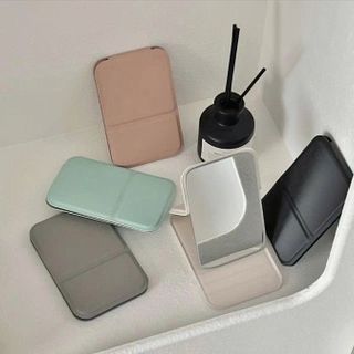 GƯƠNG XẾP CẦM TAY DA PU (7x10.5)cm