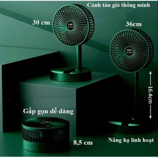 QUẠT SUPER FAN TÍCH ĐIỆN MINI GẬP GỌN ĐỂ BÀN
