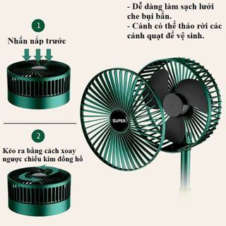 QUẠT SUPER FAN TÍCH ĐIỆN MINI GẬP GỌN ĐỂ BÀN