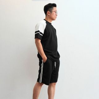 BỘ THỂ THAO CỔ TRÒN NAM MENSWEAR BTT01 PHỐI SỌC SẮC NÉT TINH TẾ BỘ THỂ THAO COTTON CHÉO VẢI ĐANH MỊN LÊN FORM ĐẸP-TUTO5